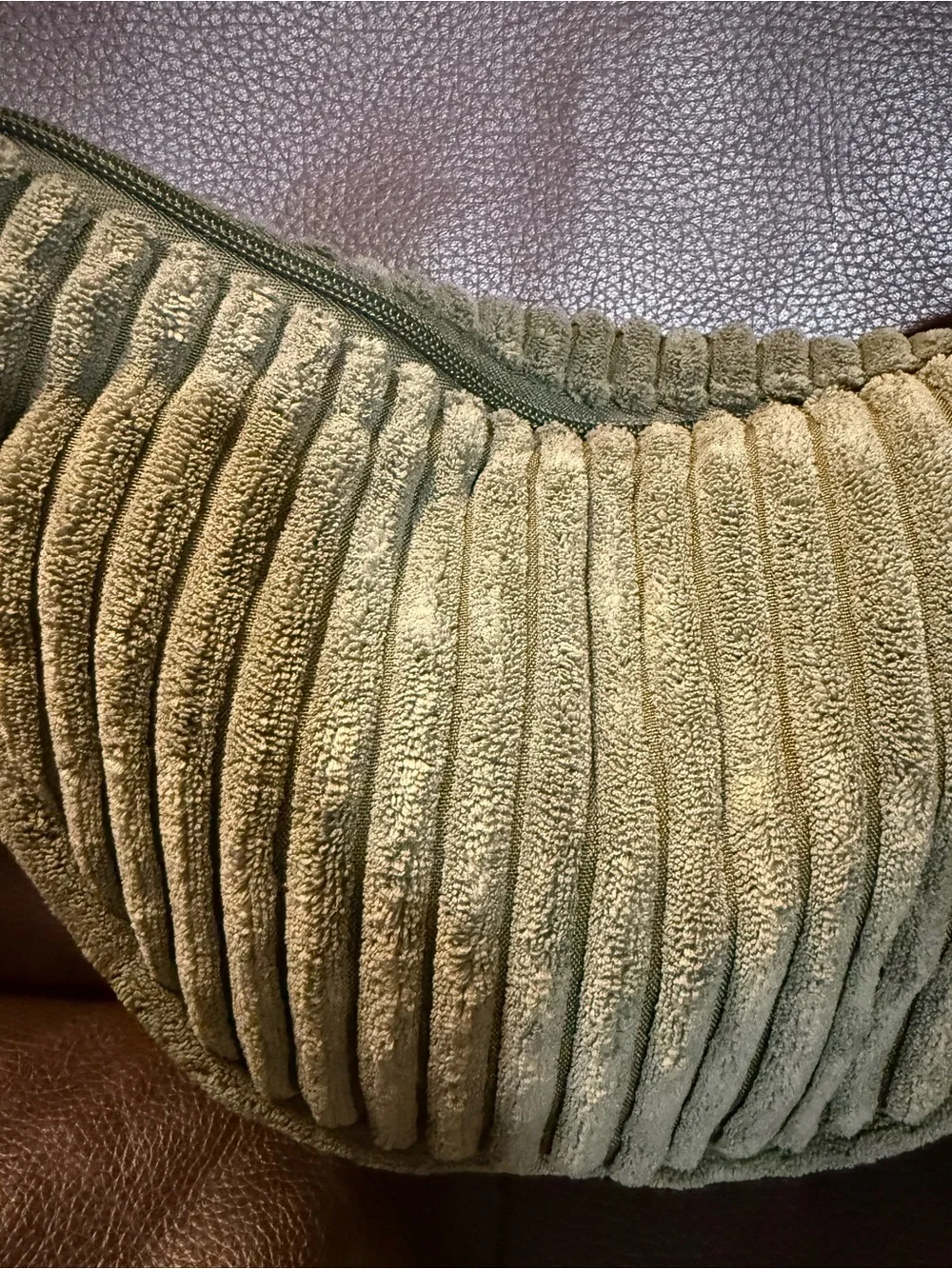 No Boundaries Olive Corduroy Crescent Crossbody Bag